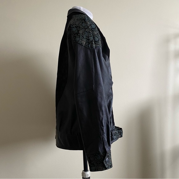 vintage 80s patchwork leather bomber jacket - Picture 6 of 15